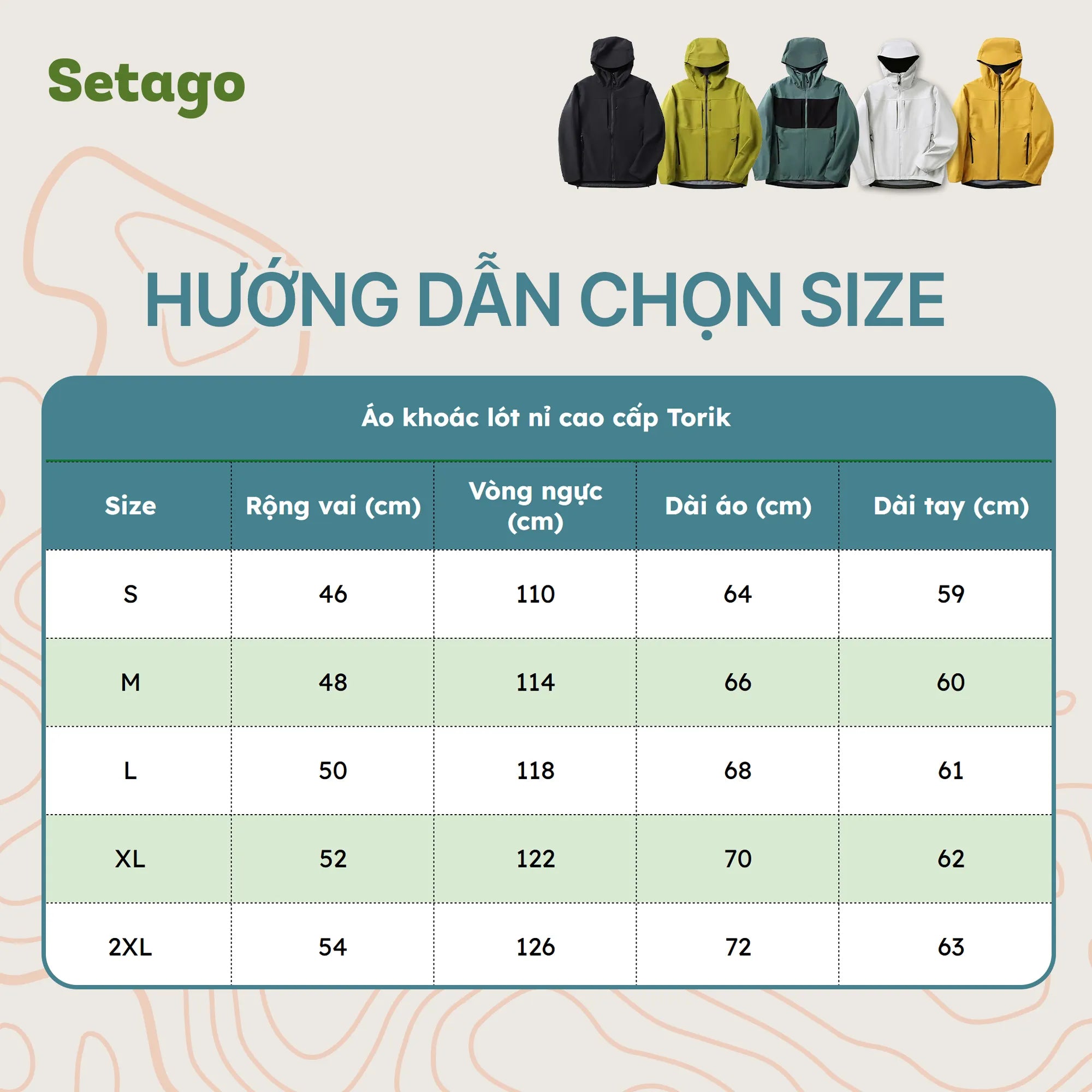 Torik_Size - Setago Travel & Outdoor