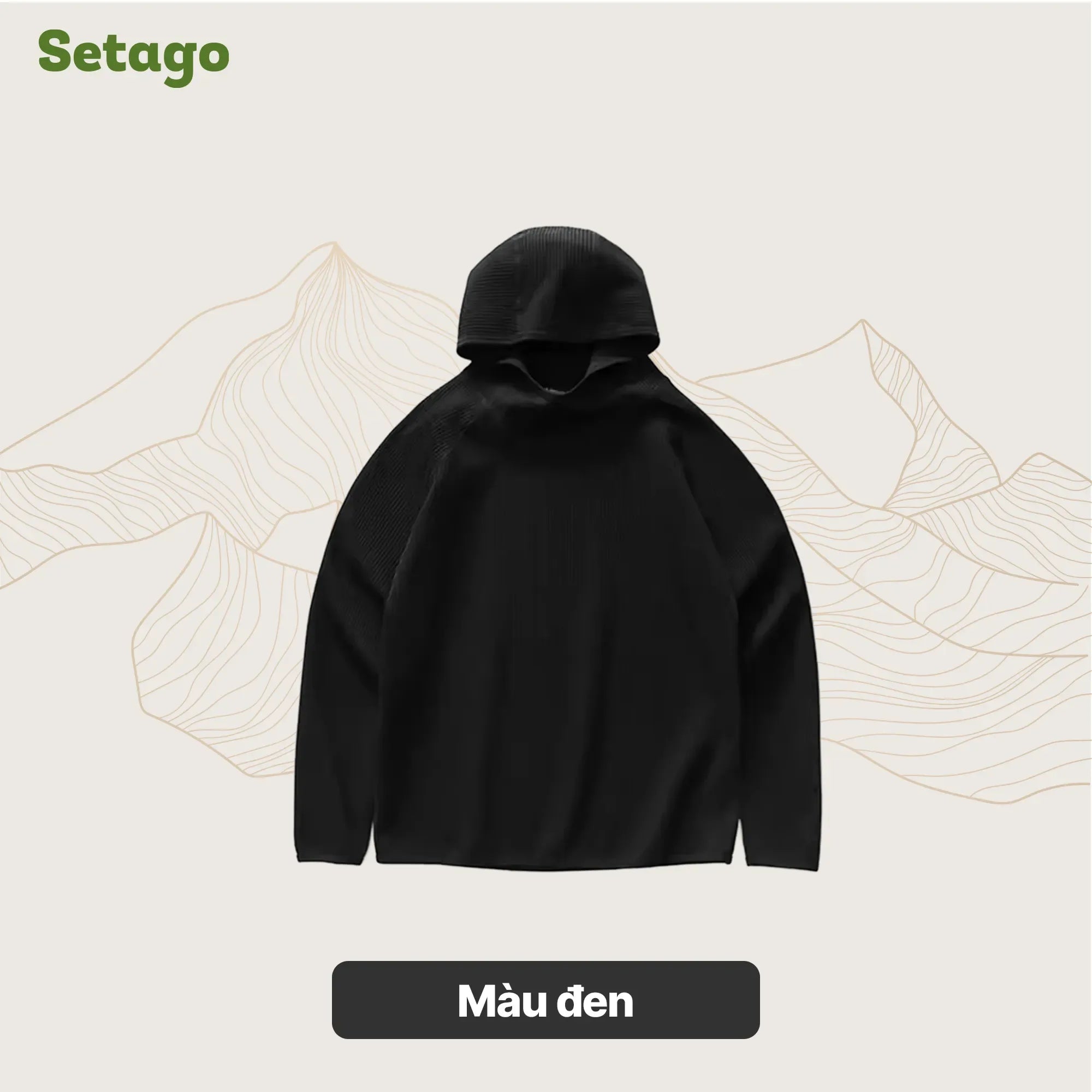 ao-hoodie-chay-bo-air-waffle-mau-den - Setago Travel & Outdoor
