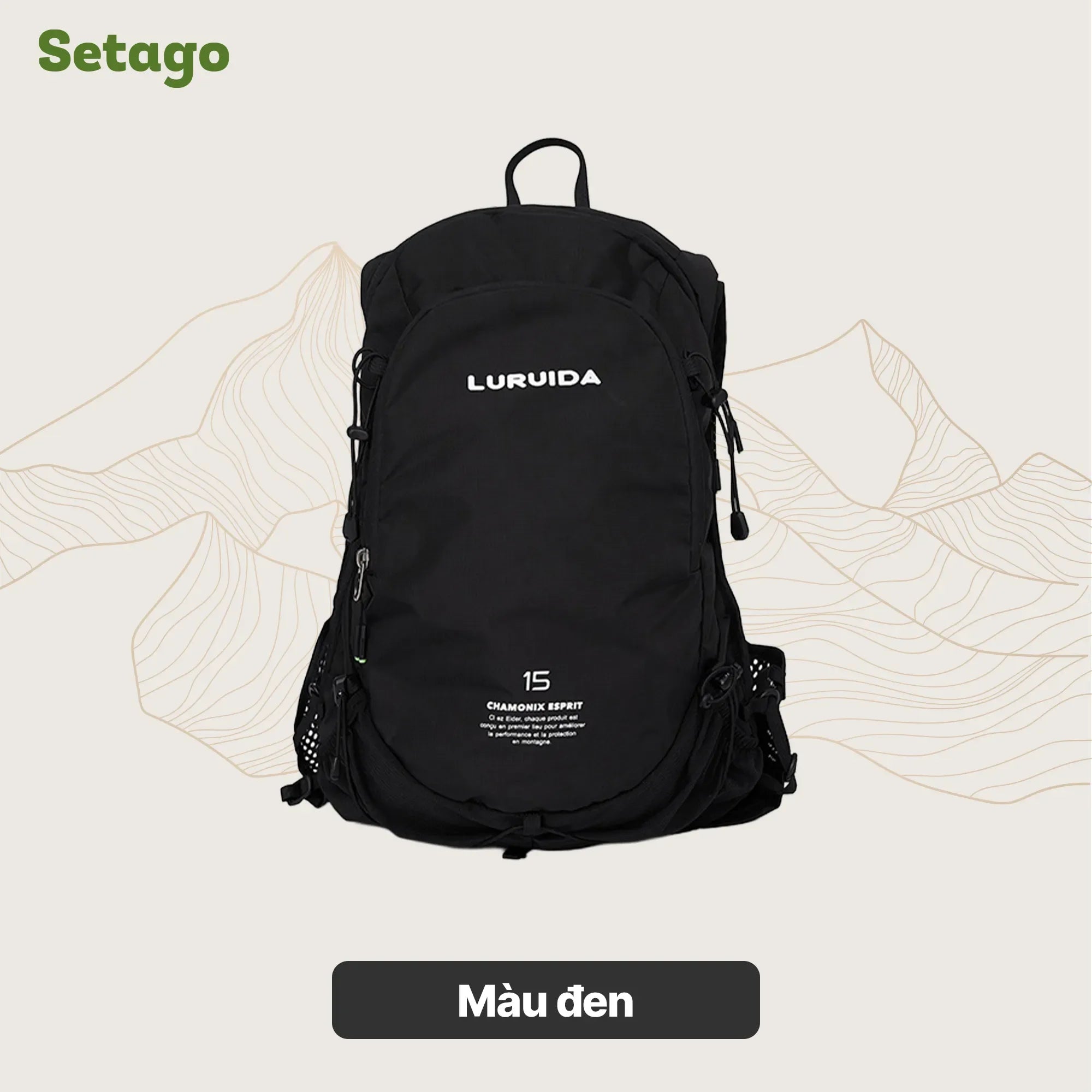 balo-luruida-15l-mau-den - Setago Travel & Outdoor