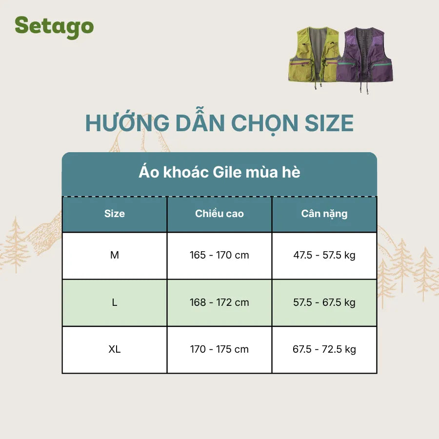 bang-size-ao-gile-outdoor-setago - Setago Travel & Outdoor