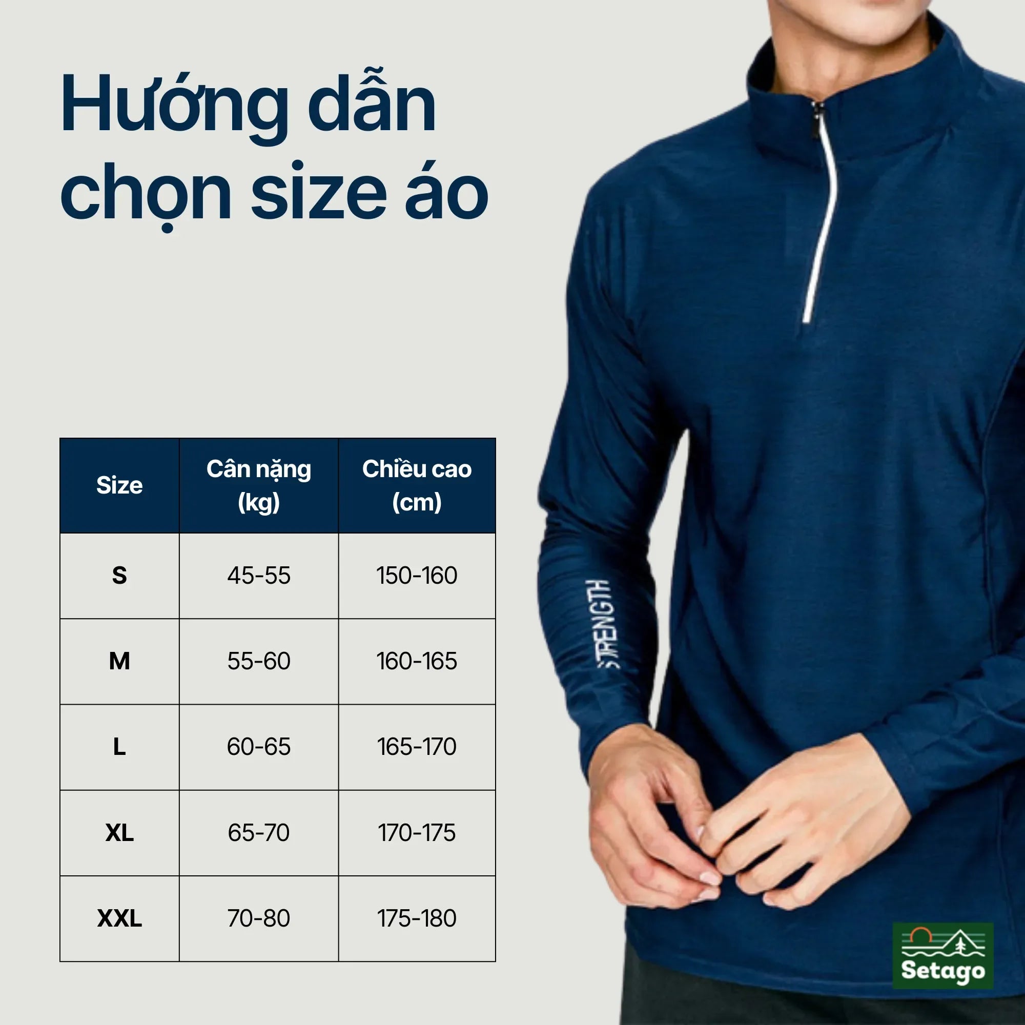 bang-size-ao-thun-halfzip-ventra-chuan-nam - Setago Travel & Outdoor