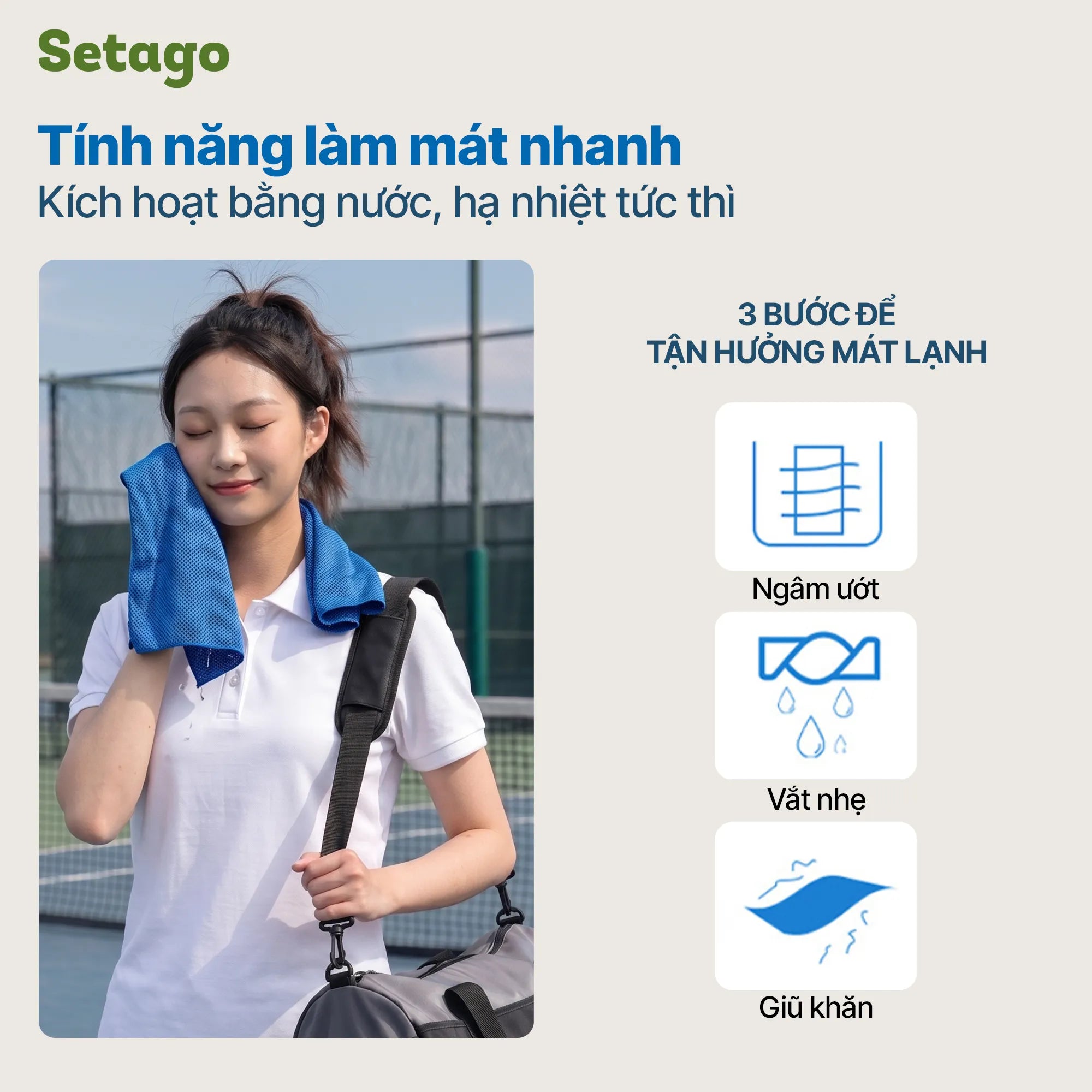 Khăn làm mát Icy Setago giải nhiệt tức thì