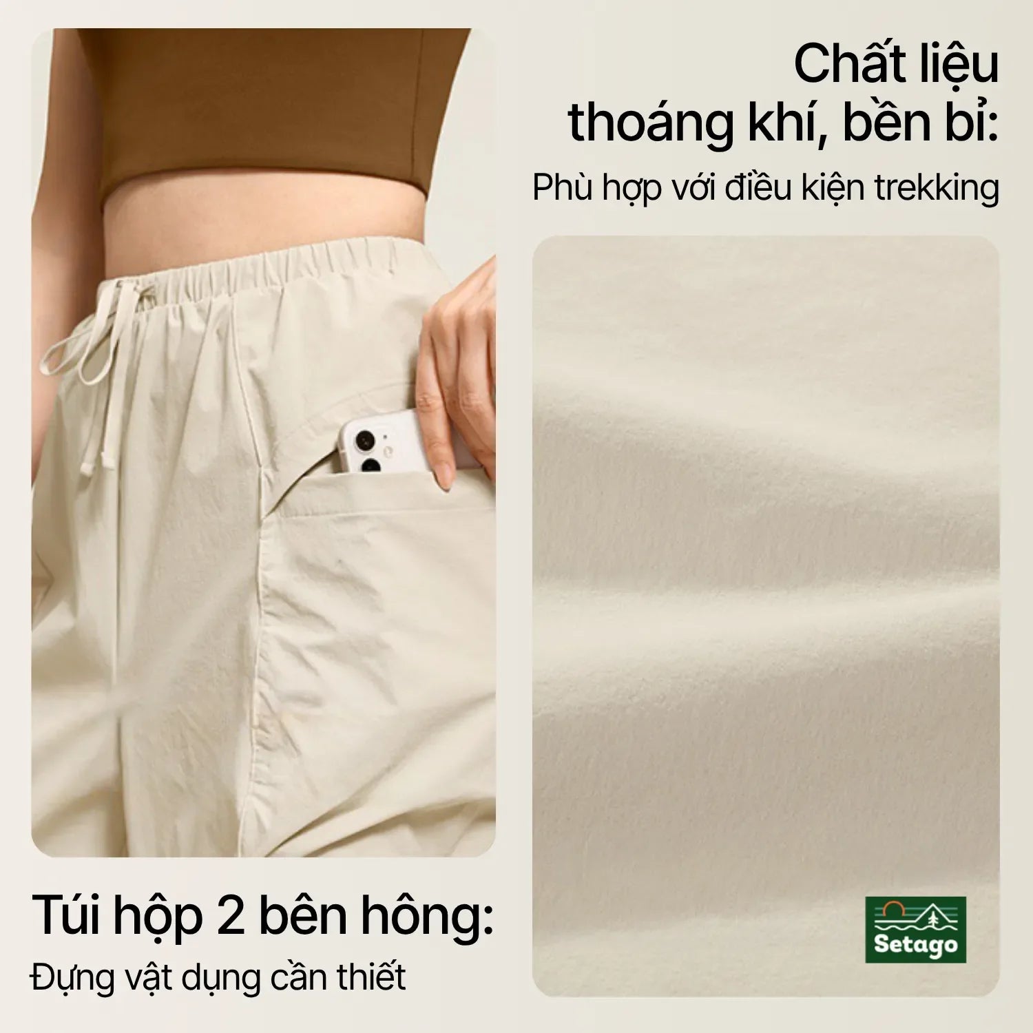 chat-lieu-quan-trekking-setago-thoang-khi - Setago Travel & Outdoor