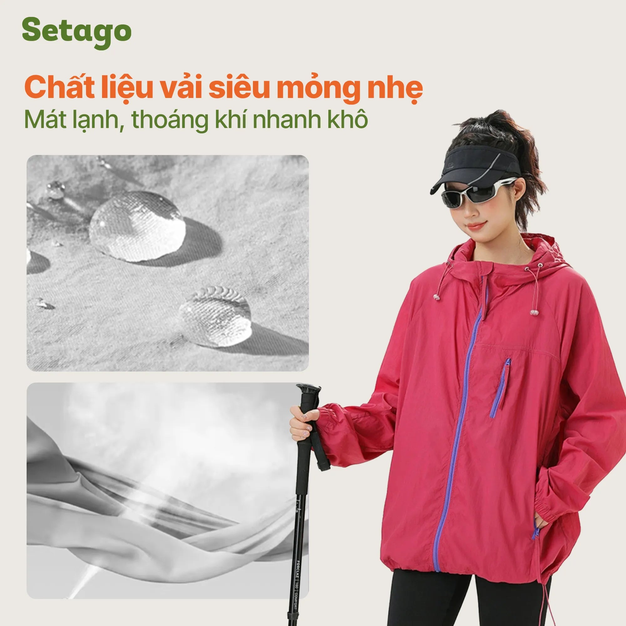 Áo khoác Nordee dã ngoại chống nắng UPF 50+