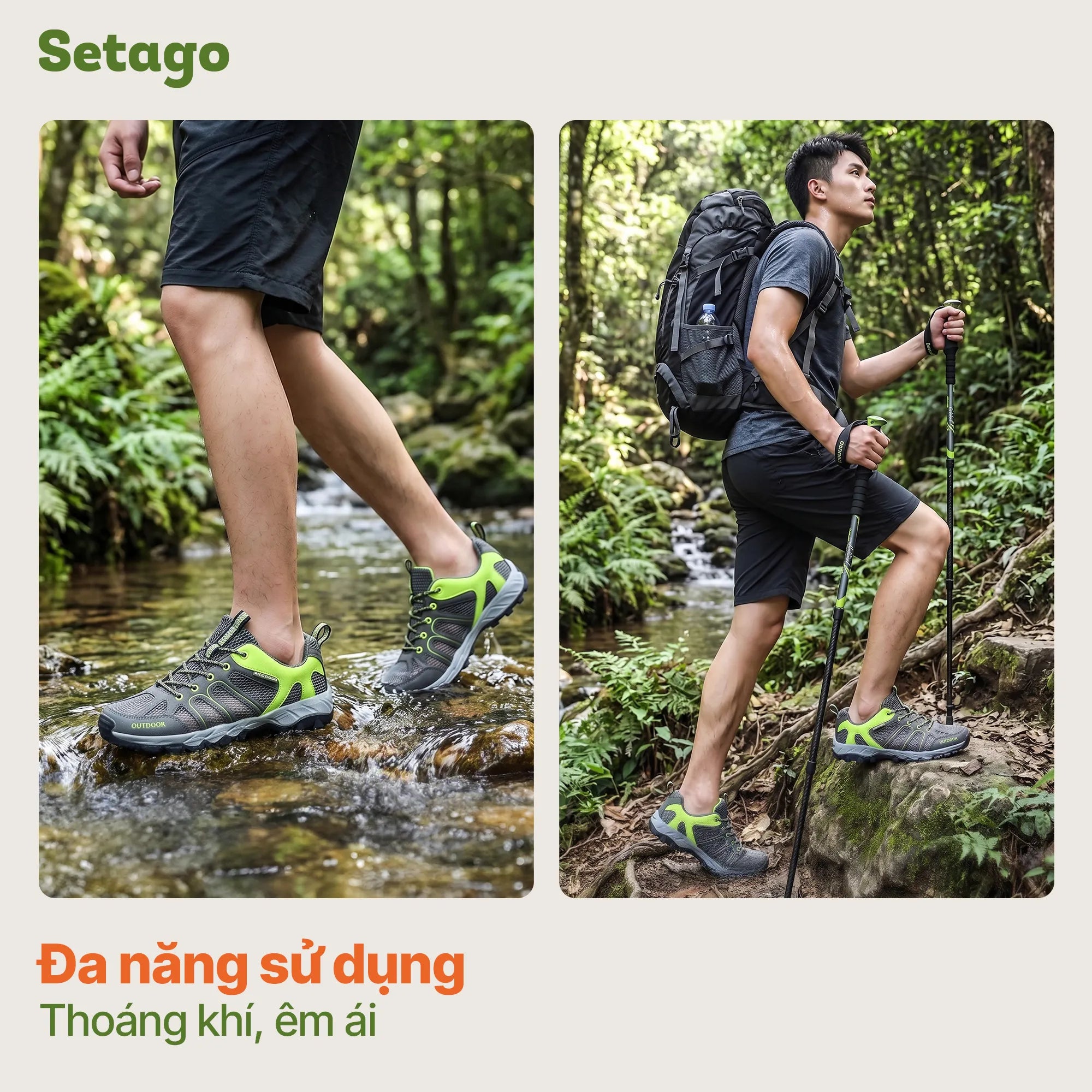 Giày dã ngoại Aqua Hike thoát nước nhanh