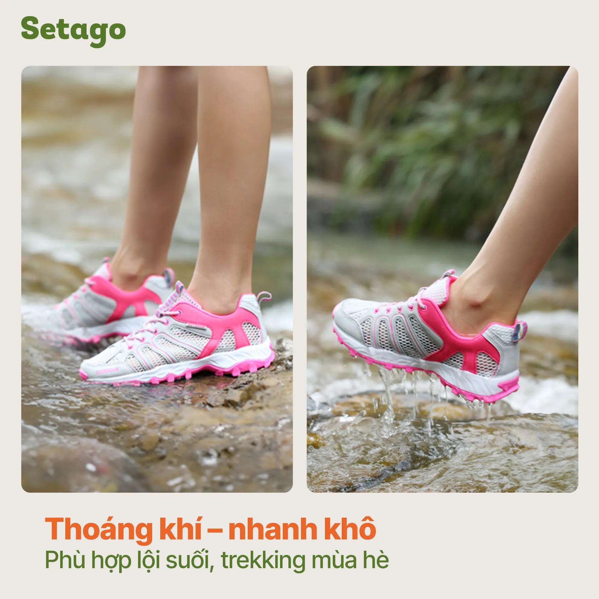 Giày dã ngoại Aqua Hike thoát nước nhanh