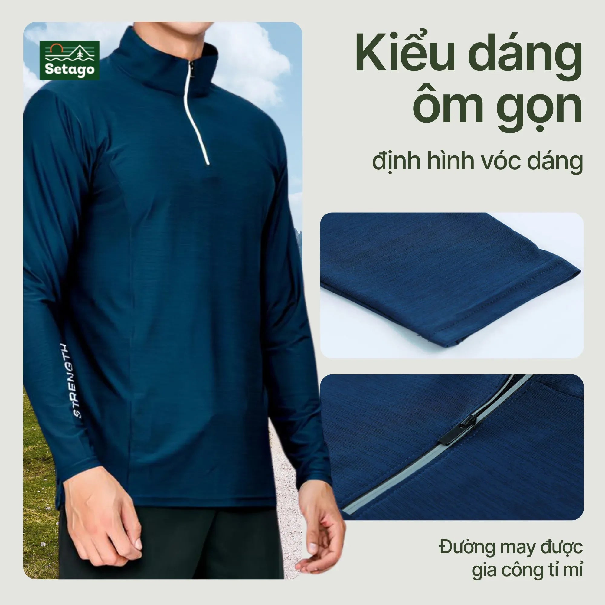 kieu-dang-ao-halfzip-ventra-om-gon-ton-dang - Setago Travel & Outdoor