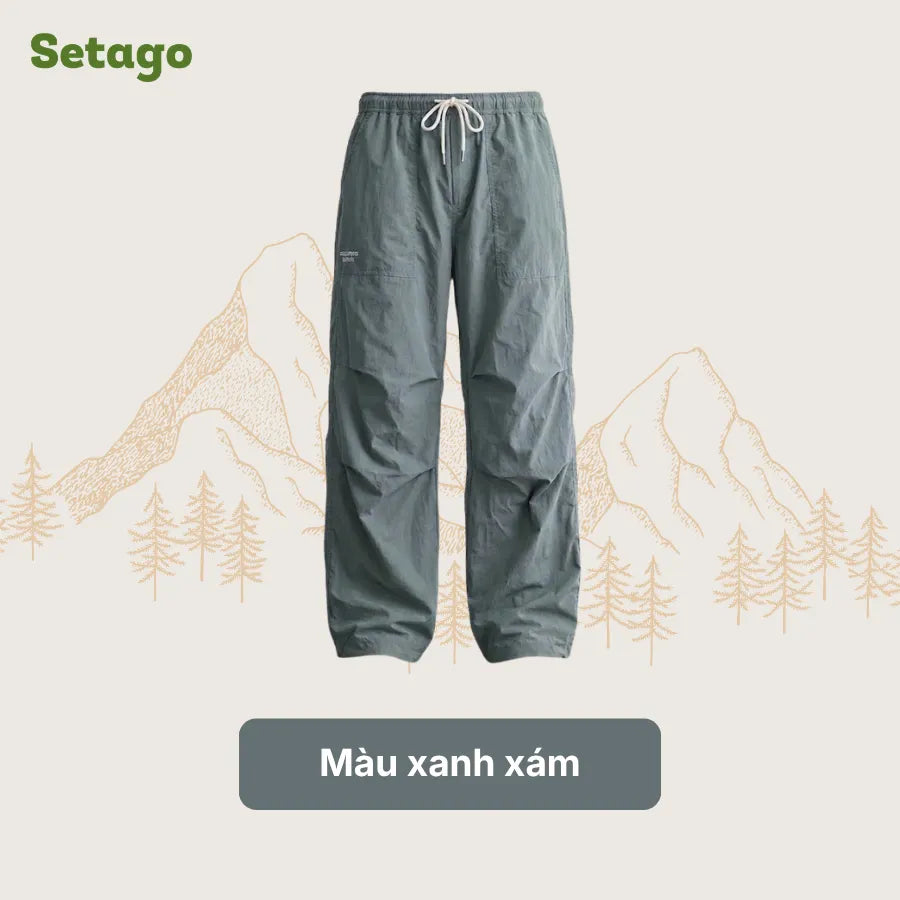 Quần gió Aero ống rộng chống nước nhanh khô