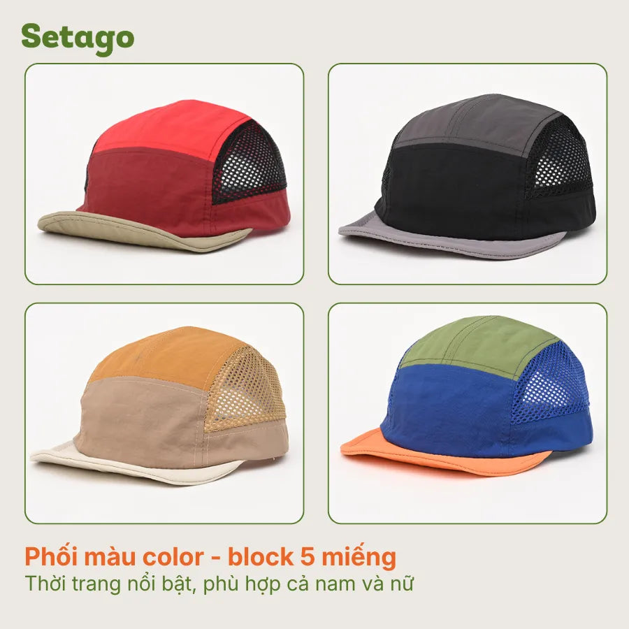 Mũ lưỡi trai Colorun 5-panel vành ngắn thoáng khí