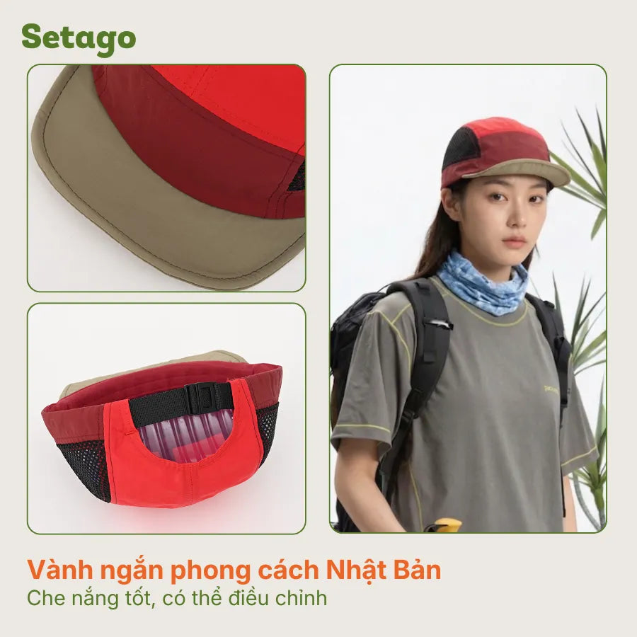 Mũ lưỡi trai Colorun 5-panel vành ngắn thoáng khí
